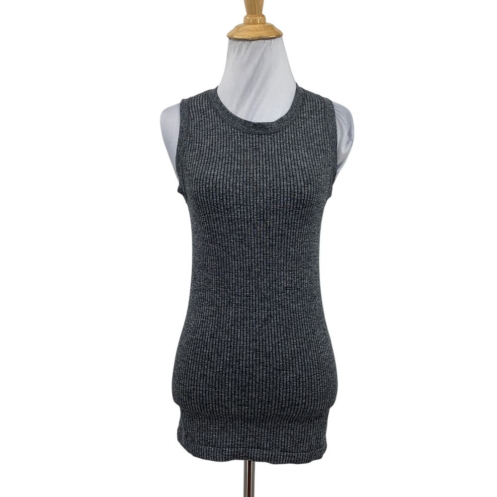 Athleta Tank Top Womens S Small Heathered Gray Renew Ribbed Crewneck Lightweight